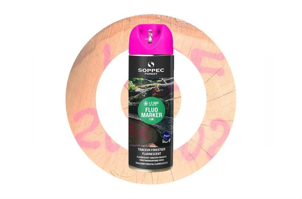 Spray de pintura forestal fluorescente FLUO MARKER Cereza SOPPEC