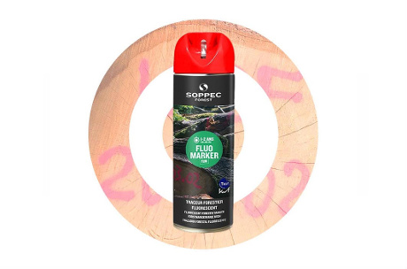 Spray de pintura forestal fluorescente FLUO MARKER Rojo SOPPEC